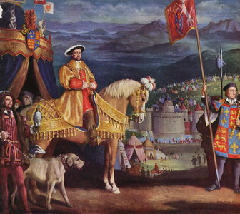 Henry VIII, the Field of the Cloth of Gold, 1520 (colour litho)