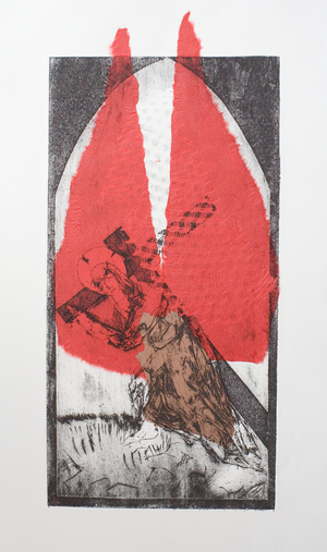The Carrying, 2014 (collagraph plate mono prints on chine colle paper)