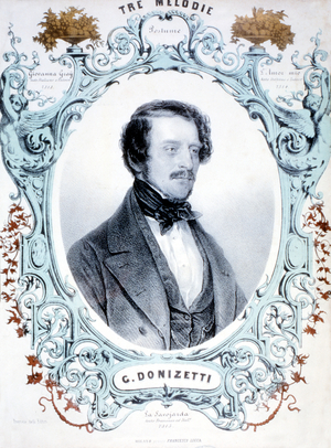 DONIZETTI, Gaetano Portrait on front cover of score Italian composer (1797-1848)