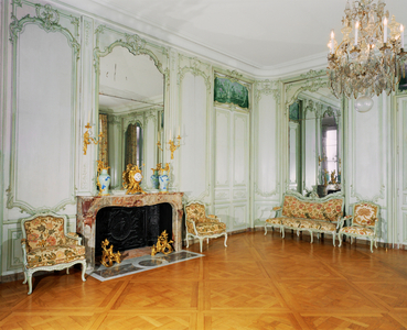 The salon of the Chateau d' Abondant, Eure et Loire, France ...