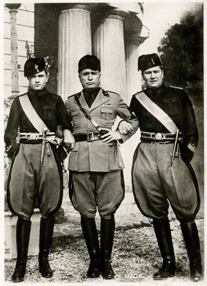 Mussolini and sons Vittorio and Bruno, c.1935 (photo)