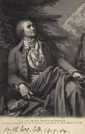 Horace-Benedict de Saussure (1740-1799), Swiss physicist and mountaineer (litho)