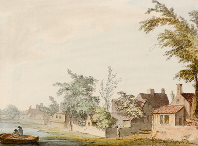 A Village by a Lake, 18th century (w/c)