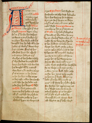 The Tale of Melibee, from 'The Canterbury Tales' by Geoffrey Chaucer, c.1400 (ink on paper)