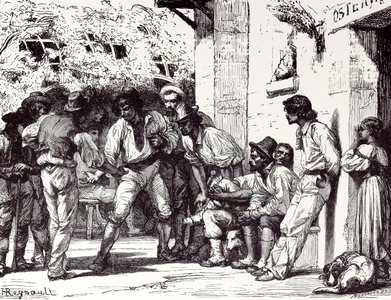 Rome Italy 1875 Romans Playing at Mora