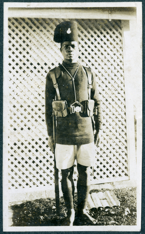 Portrait of an African Policeman, n.d. (b/w photo)