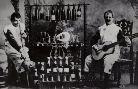 Ivan Radunsky and Felix Kortezi, Russian circus clown duo known as Bim-Bom, 1890s (b/w photo)