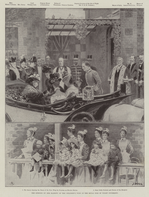 The Opening by Her Majesty of the Children's Wing in the Royal Isle of Wight Infirmary (litho)