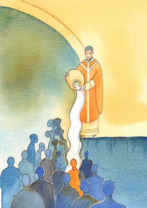 The main tasks of those who share Christ's priesthood is to save souls, to wash them clean by Christ's Precious Blood, by His Sacrifice and His sacraments, 2002 (w/c on paper)