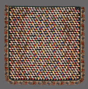 Baby Blocks Coverlet or Table Cover, 1890-99 (silk & velvet)