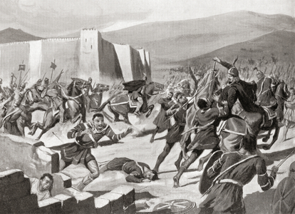 The defeat of the Kutrigurs by Belisarius at the battle of Melantias, 559 AD, from Hutchinson's History of the Nations, pub. 1915