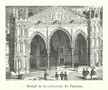 Portail de la cathedrale de Palerme (engraving)