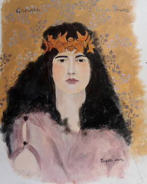 Princess with crown 2014 (after Godward) (acrylic on canvas)