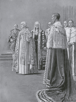 The Recognition, the third phase of the coronation of King George VI (litho)