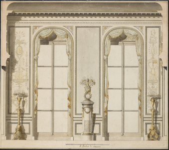 Architectural project for the Grande Galerie of the Hotel de Madame de Mazarin in Paris (pen & ink and w/c on paper)