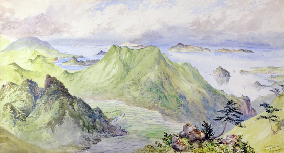 Nagasaki, Japan: Isle of Pappenberg,  (watercolour)
