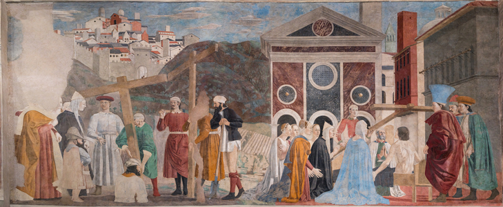 Finding of the three crosses and verification of the Cross, from The stories of the True Cross (fresco)