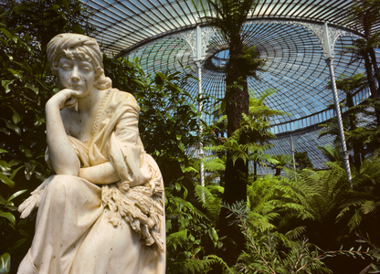 Glasshouse at Kibble Palace in the Glasgow Botanic Gardens, Scotland, 1984 (photo)