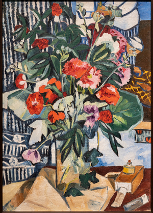 Bunch of Flowers and Flasks of Paint, 1909 (oil on canvas)