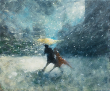 Crossing the Square II, 2017 (oil on canvas)