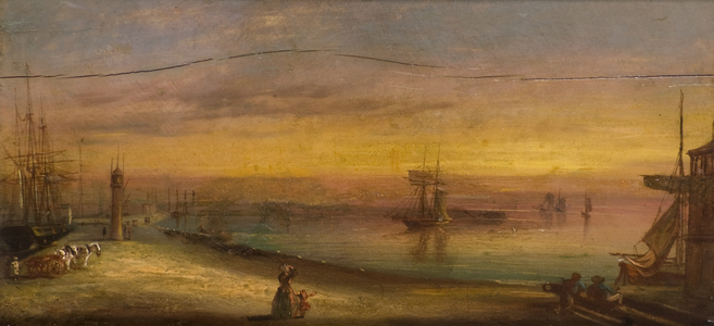 Tidal Basin, Dundee, 1860 (oil on panel)
