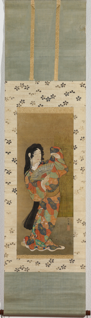 Young dancer with fan, 1815 (ink and colors and gold on silk)