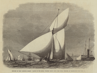 Opening of the Yachting Season, Match of the Royal Thames Yacht Club, the Fiona winning at Gravesend (engraving)
