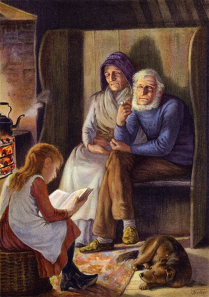 Evening rest (colour litho)