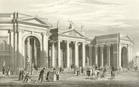 Bank of Ireland, Dublin, South Portico (engraving)