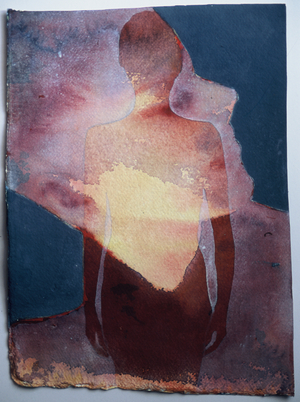 Study for Edge Skin Down, 2016 (w/c on rag paper)
