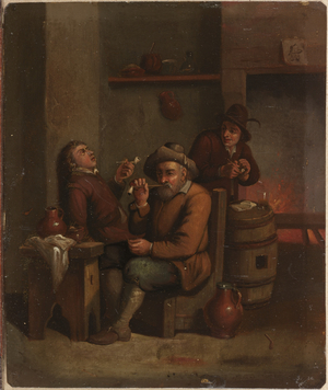Dutch interior (oil on copper)