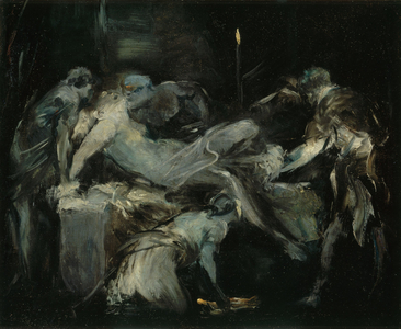 Childbirth scene, ca. 1870 (oil on canvas)