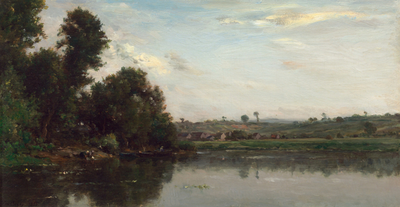 Washerwomen at the Oise River near Valmondois, 1865 (oil on wood)