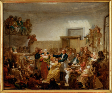 Consultation du docteur Dubois sous l'Empire, Doctor Dubois' surgery during the Empire … (painting on canvas)