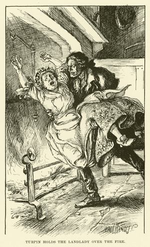 Turpin Holds the Landlady over the Fire (engraving)