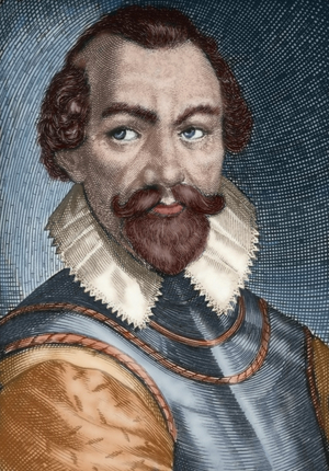 Sir Martin Frobisher (1535-1594). Engraving. COLOURed. United Kingdom