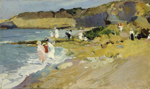 Rocks at the Lighthouse, Biarritz, 1906 (oil on canvas)