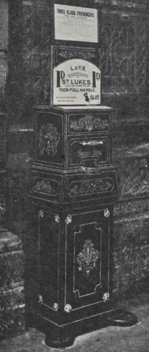 Automatic Ticket-Issuing Machine (b/w photo)