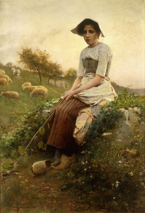 The Shepherdess (oil on canvas)