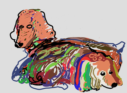 Spaniel resting, 2007 (computer graphics)