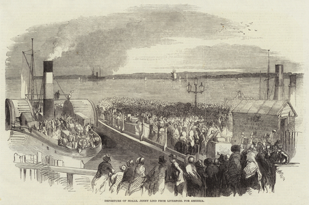 Departure of Mademoiselle Jenny Lind from Liverpool for America (engraving)