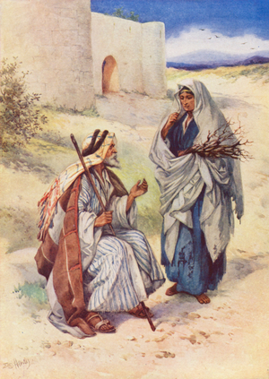Elijah And The Kind Woman (colour litho)