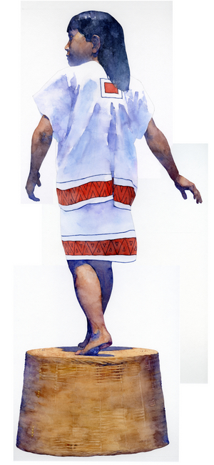 Young Aztec Child, 2007 (w/c on paper)