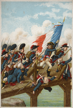 Battle of Arcole (colour litho)