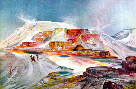 The Mammoth Hot Springs, c.1880 (engraving)
