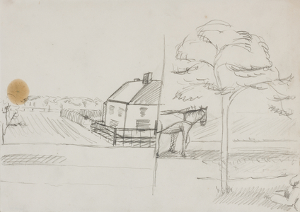 On the March, 1945 (pencil on paper)