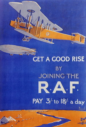 R.A.F. recruitment poster for the WWI, 1918