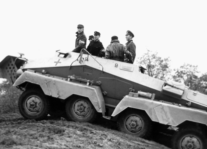 Cross-country drive with an eight-wheel armored car, 13.11.1943 (b/w photo)