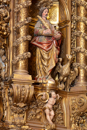 Parish church (Església Santa Maria). Interior. The altarpiece. 18th century. Pau Costa and Joan Torras (sculpture)