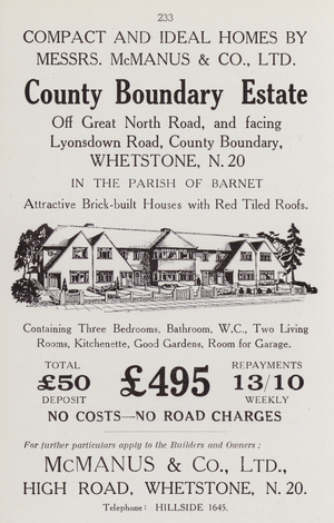 Advertisement in London and Suburbs Old and New, October 1933 (litho)